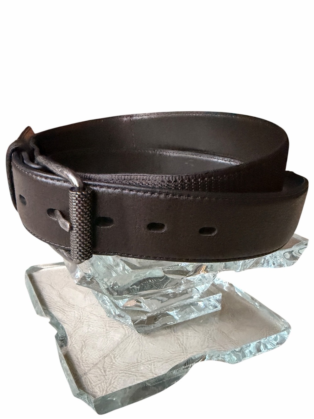 5.11 Tactical Mission Ready Brown Leather and Web Belt with Heavy Buckle, 40